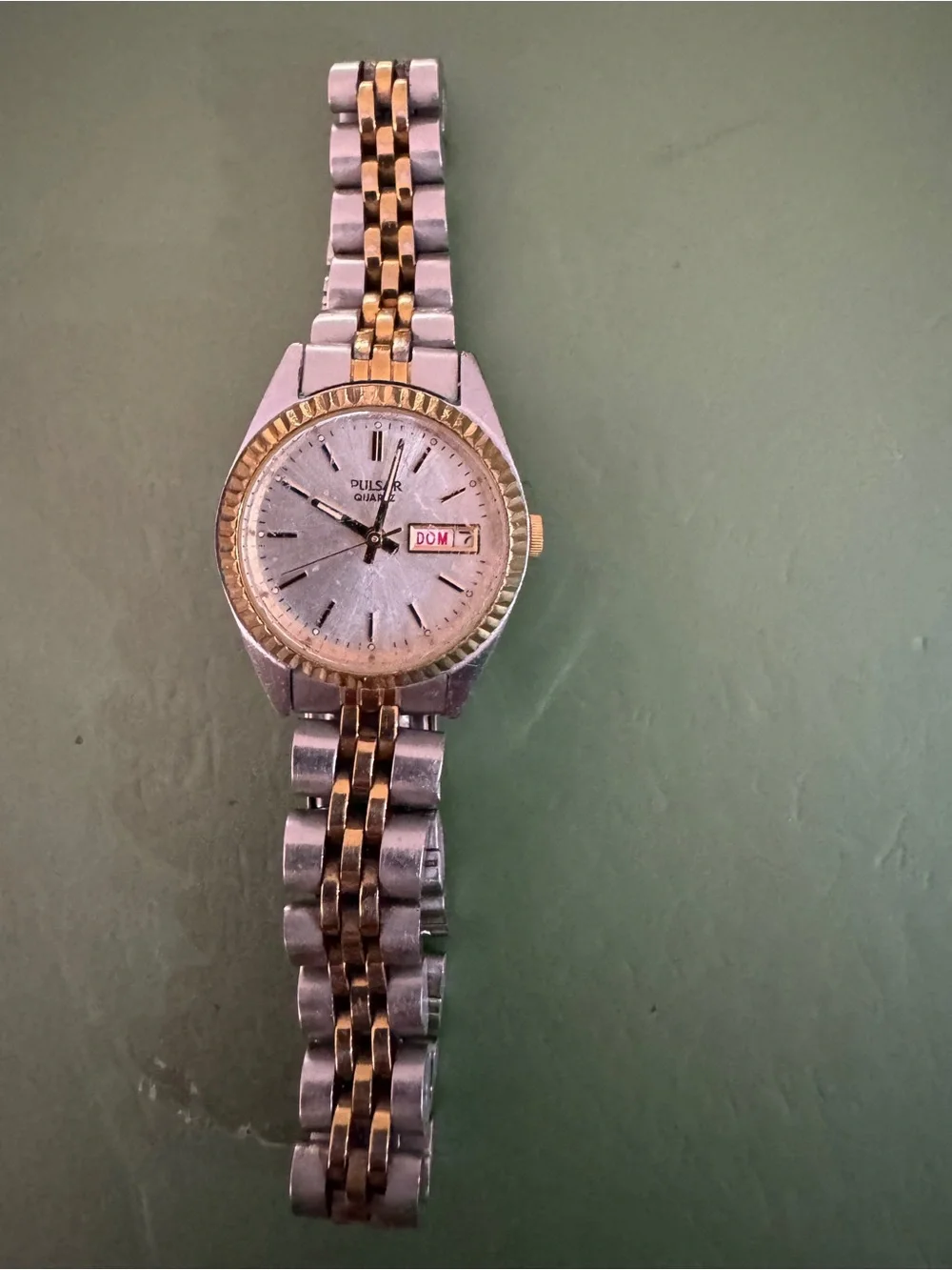 Pulsar Two Tone Stainless Steel Rare Vintage Bracelet Style Watch